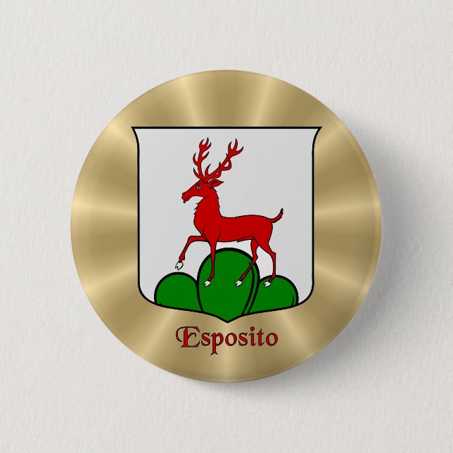 Esposito Historical Shield on Golden Sunburst Knapp (Framsida)