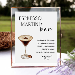 Espresso Bröllops Martini Bar Signaturdryck skylt