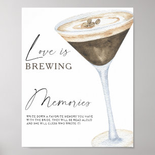 Espresso Bröllopsduschminnen med bruden Poster