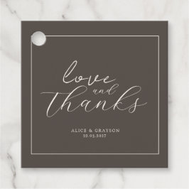 Espresso Brown Script Classic Minimalist Wedding Gåvor Etiketter
