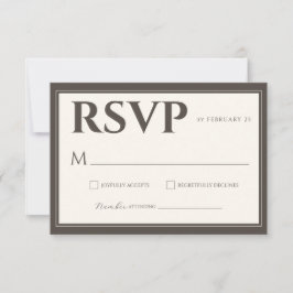 Espresso Brown Script Classic Minimalist Wedding OSA Kort