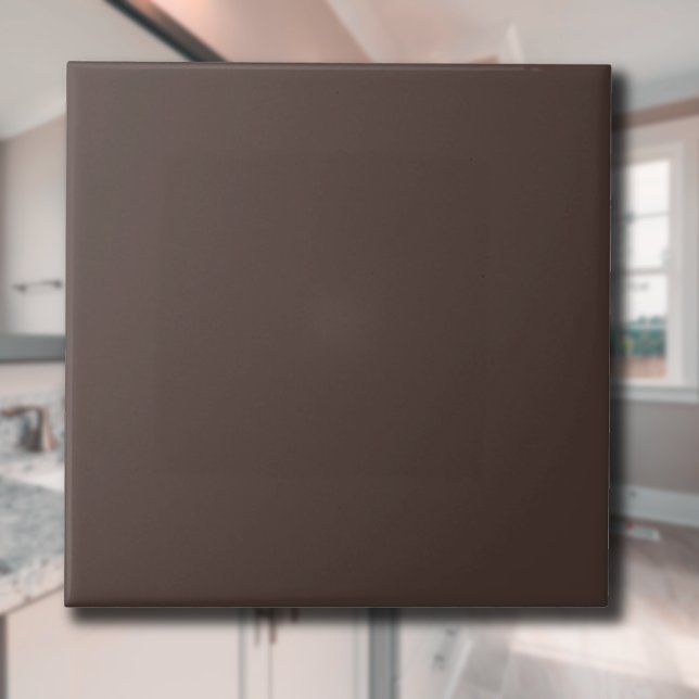 Espresso Brown Solid Färg | Klassisk Elegant Kakelplatta (Skapare uppladdad)