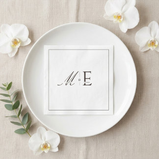 Espresso Brun Old Money Monogram Pappersservett