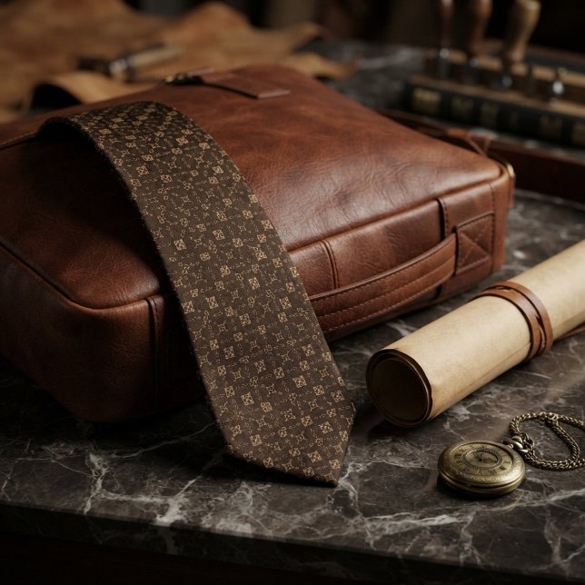 Espresso Brun Renässansgitter Jacquard Slips (Skapare uppladdad)