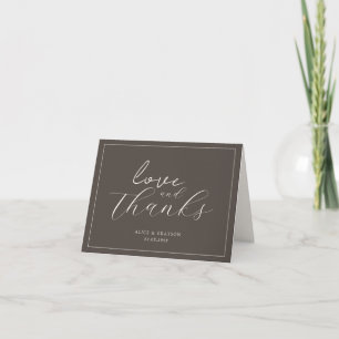 Espresso Brun Script Klassisk Minimalistisk Bröllo Tack Kort