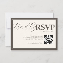 Espresso Classic Minimalist Wedding QR Code RSVP OSA Kort