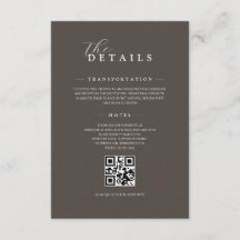Espresso Classic Minimalistisk Bröllops QR-detalje