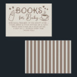 Espresso Coffee Books For Baby Request Tilläggskort<br><div class="desc">Fun whimsical baby's milk bottle and coffee cup "Books for Baby" enclosure cards</div>