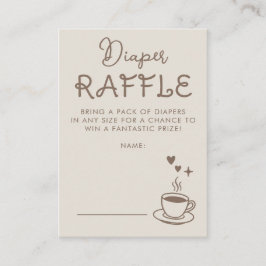 Espresso Coffee Diaper Raffle Baby Shower Ticket Tilläggskort