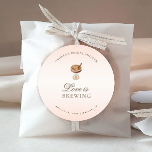 Espresso Coffee Love brygger Bröllopsdusch Runt Klistermärke