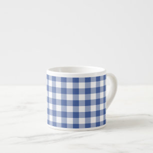 Espresso Coffee Mugg, Mörk blått Check Gingham Espressomugg