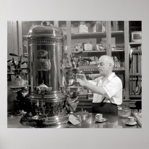 Espresso Coffee Shop, 1942. Vintage Foto Poster