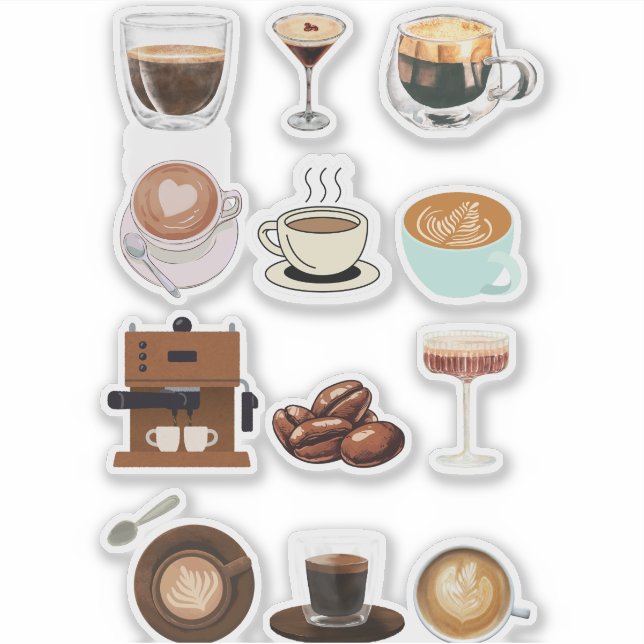 Espresso Collage Klistermärken (Framsida)