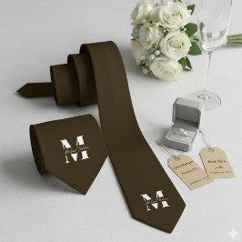 Espresso | Custom Monogram Wedding Groomsmen Slips