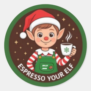 Espresso Din Elf Runt Klistermärke