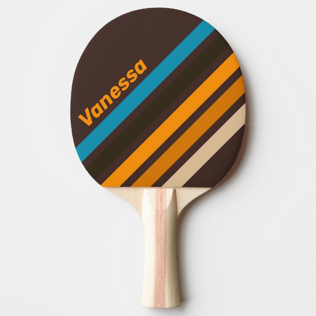 Espresso Drift Vinklad Randig med Namn Pingisracket (Framsidan)