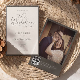 Espresso Foto Bakre QR Klassisk Minimalistisk Bröl Inbjudningar