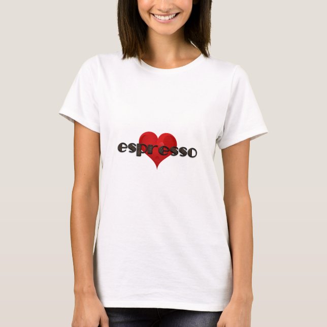 Espresso Heart Coffee Kärlek Beans Red Heart FUNNY Tee (Framsida)