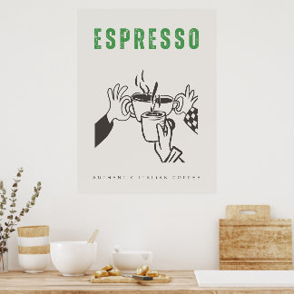 Espresso italian kaffe poster
