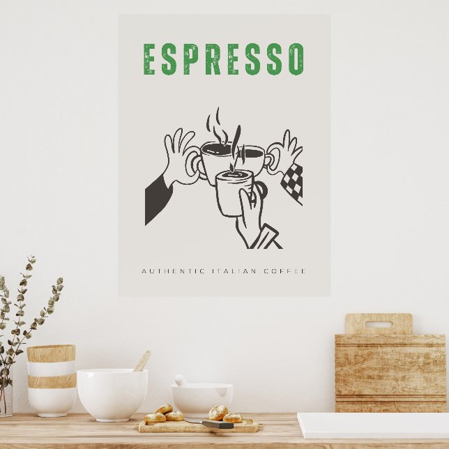 Espresso italian kaffe poster (Kök)
