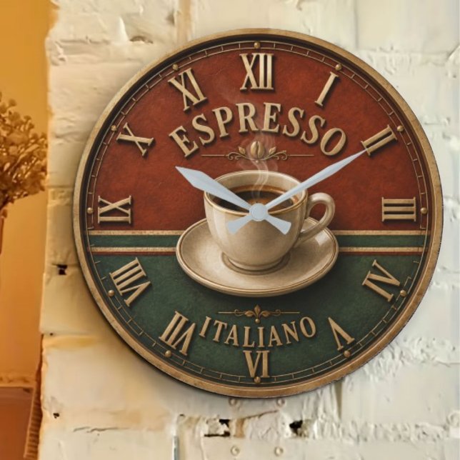 Espresso Italiano Coffee Stor Klocka (Skapare uppladdad)