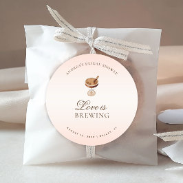 Espresso kaffe Kärlek brygger Bröllopsfest Runt Klistermärke