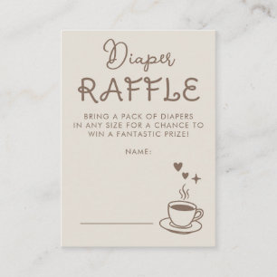 Espresso kaffeblöt räfs Baby Shower Biljett Tilläggskort