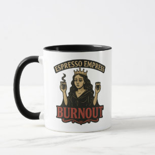 Espresso Kejsarinnan Utbrändhet Vintage Illustrati Mugg
