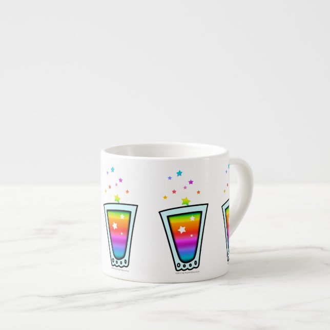 ESPRESSO & KINA KOPP - REGNBÅGSGE GLAS ESPRESSOMUGG (Framsida höger)