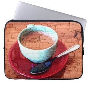 Espresso Kopp och Spoon Ord Cloud Laptop Fodral