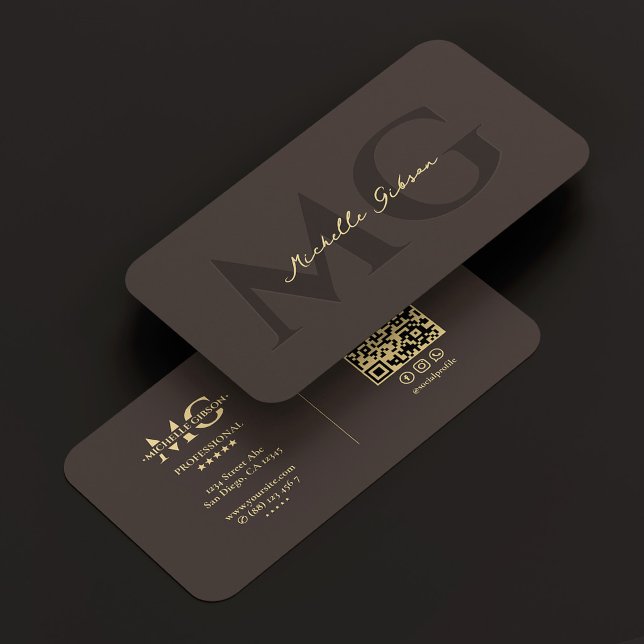 Espresso Lyx Professionella Initialer Modern Visitkort (Espresso Luxury Professional Initials Modern Business Card
)