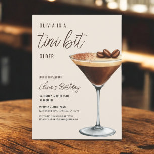 Espresso Martini A Tini Bit Older Födelsedagsfest Inbjudningar