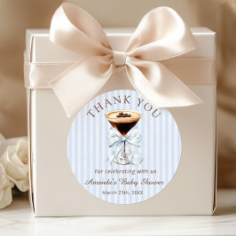 Espresso Martini Baby Shower Tack för klistermärke