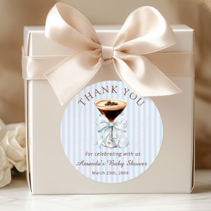 Espresso Martini Baby Shower Tack för klistermärke