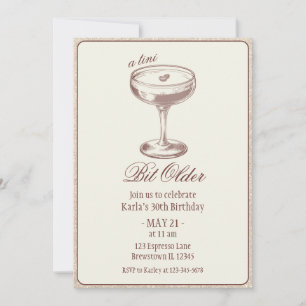 Espresso Martini Bit Older Elegant 30års födelseda Inbjudningar