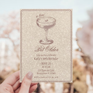 Espresso Martini Bit Older Glam 30års födelsedag Inbjudningar
