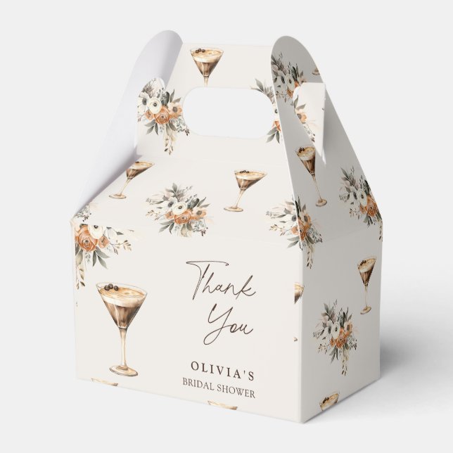 Espresso Martini Bröllopsgästfirande Tack Presentaskar (Framsidan Sidan)