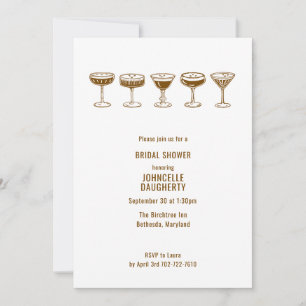 Espresso Martini Bröllopskalas med QR-kod Inbjudningar