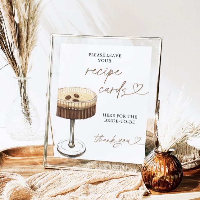 Espresso Martini Bröllopsrecept Kort Skylt, Recept Poster (Skapare uppladdad)