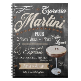 Espresso Martini Chalkboard Recipe Anteckningsbok