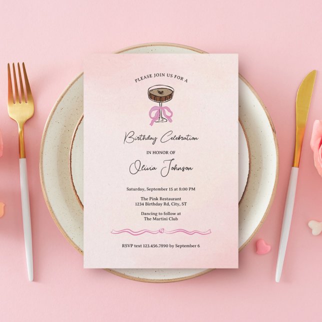 Espresso Martini Cocktail Birthday Inbjudningar (Skapare uppladdad)