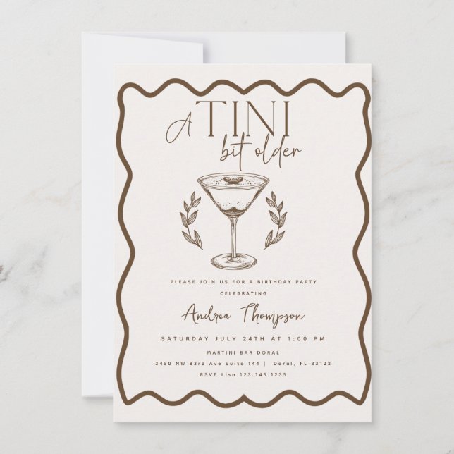 Espresso | Martini | Cocktail Birthday Inbjudningar (Framsida)