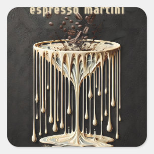 Espresso Martini Cocktail Hour Fyrkantigt Klistermärke