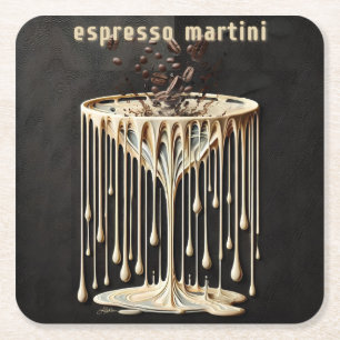 Espresso Martini Cocktail Hour Underlägg Papper Kvadrat