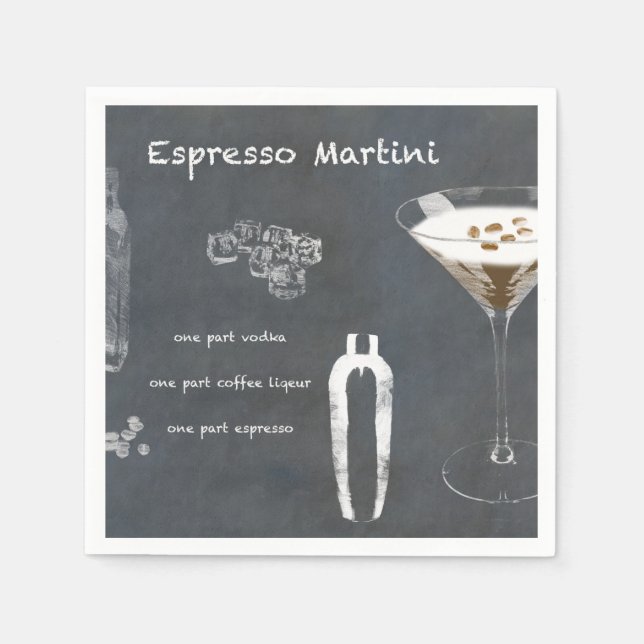 Espresso Martini Cocktail Pappersservett (Framsidan)