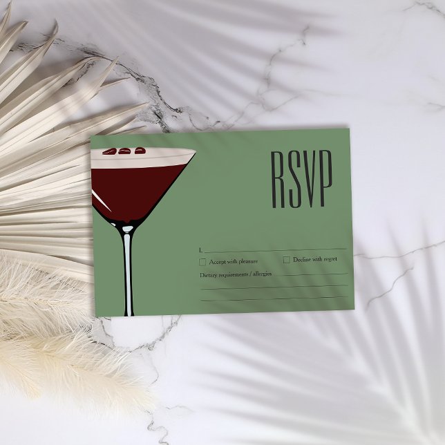 Espresso Martini Cocktail Party RSVP OSA Kort (Skapare uppladdad)