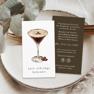 Espresso Martini Cocktail Professionell Bartender Visitkort