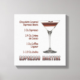 Espresso Martini Cocktail Recipe Art 12"x12" Canvastryck