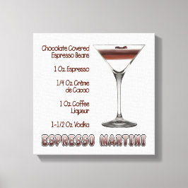 Espresso Martini Cocktail Recipe Art 12"x12" Canvastryck