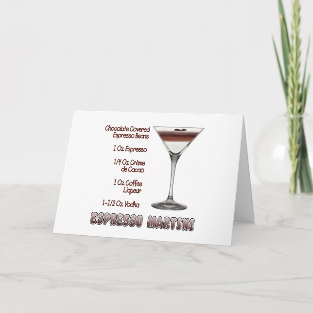 Espresso Martini Cocktail Recipe Art Kort (Framsida)